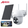 2K Solar Security Camera with Spotlight, 360° View Wireless Outdoor Camera, Waterproof PIR Detection, Rechargeable Battery Powered Home Surveillance Camera with Color Night Vision 2-Way Audio M136