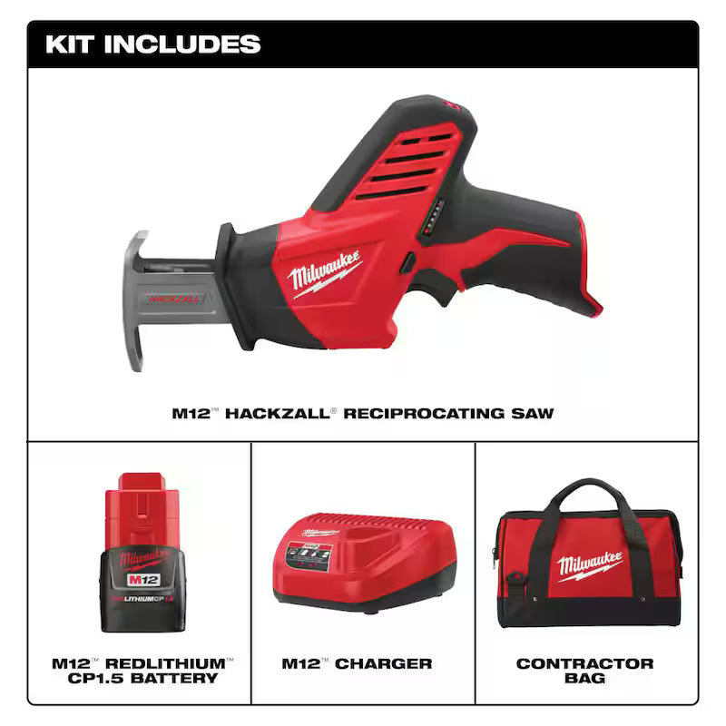 12V Cordless Reciprocating Saw Kit with Battery, Charger and Tool Bag B322941