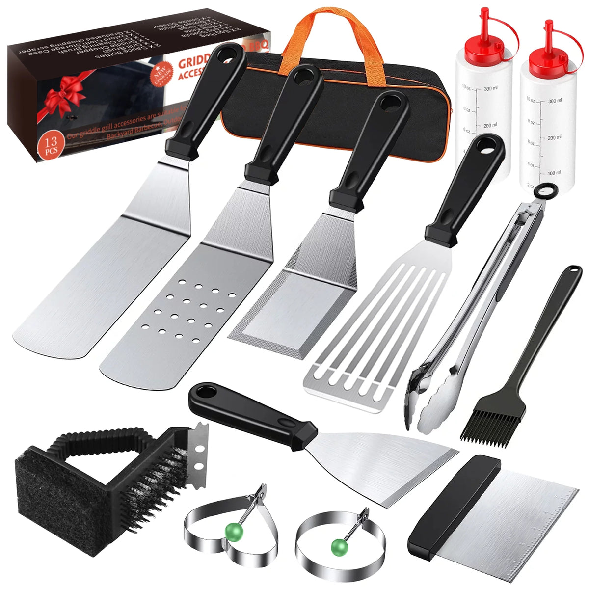 13 Pcs Stainless Steel Griddle Accessories Set H74272