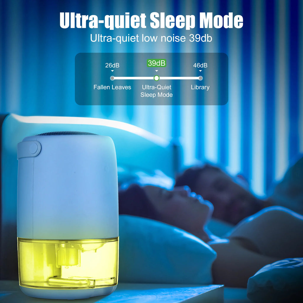 1100ml Ultra Quiet Small Dehumidifier with LED Light D335