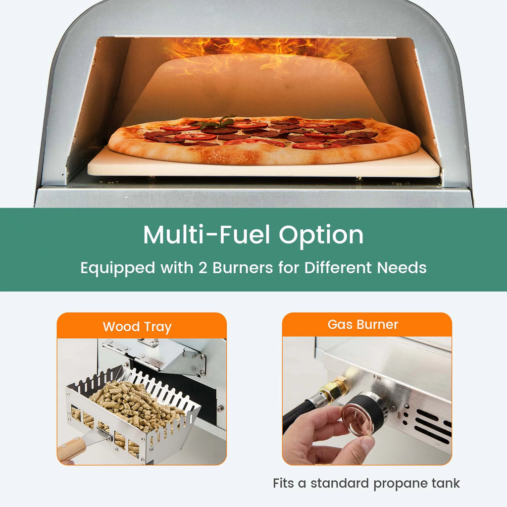 12 Multi-Fuel Propane & Wood Fired Pizza Oven A582156