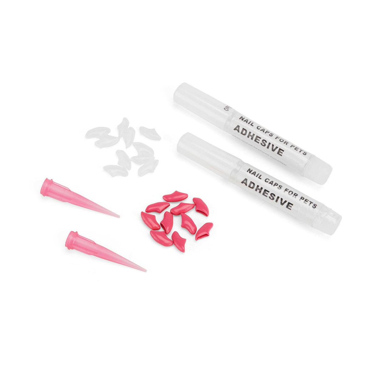 Clear Pink Cat Nail Caps J67451