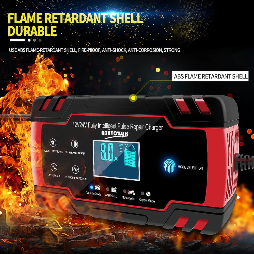 12V/8A 24V/4A Automatic Smart Battery Charger/Maintainer with LCD Display X8878