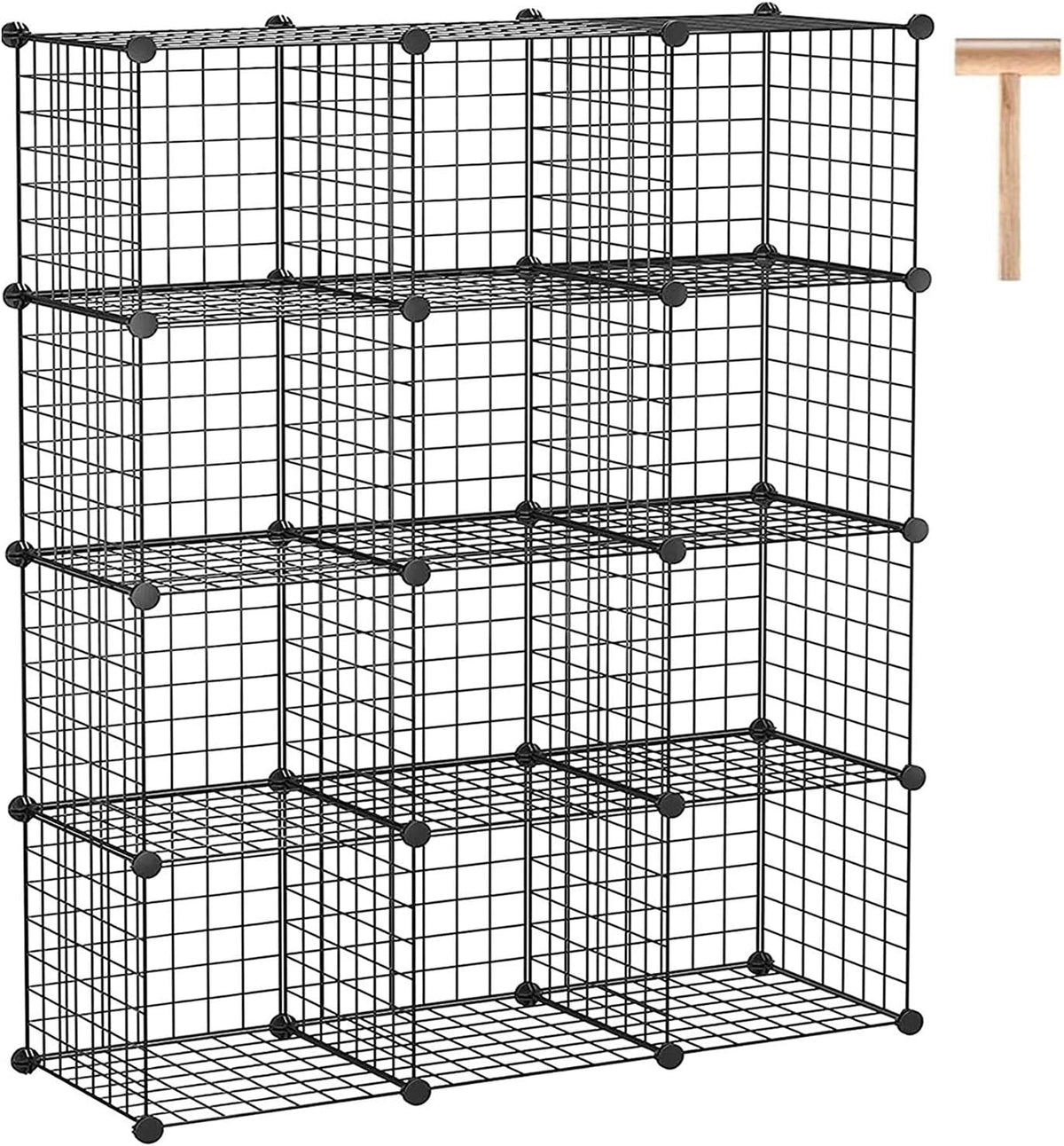 12-Cube White Wire Cube Storage Organizer D634