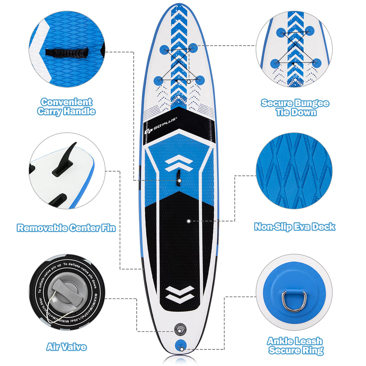 10'5'' Inflatable Stand Up Paddle Board with Carrying Bag S6716