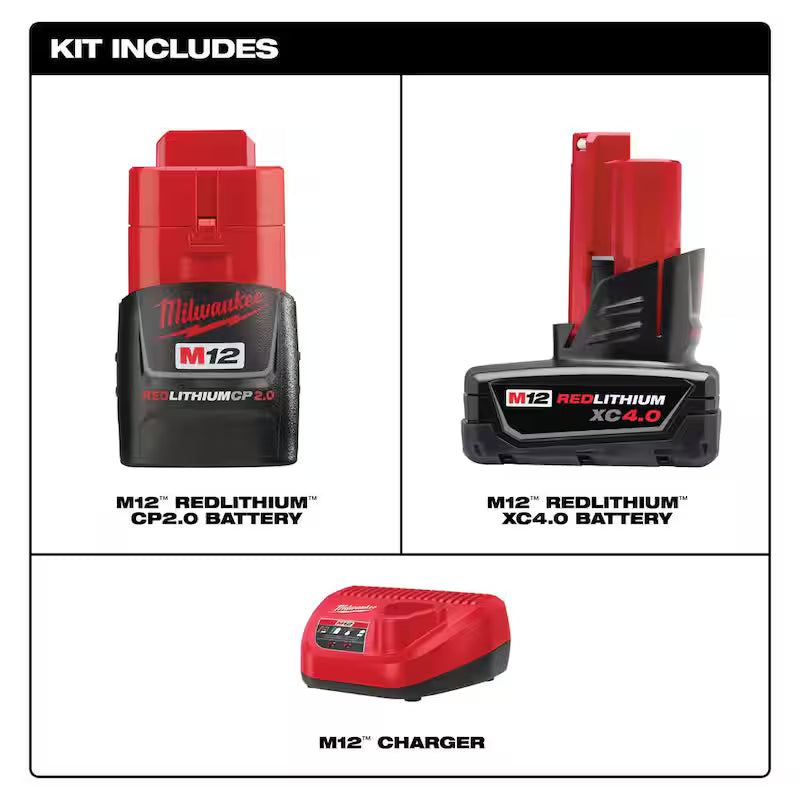 12-Volt Lithium-Ion Battery Packs and Charger Starter Kit Q438