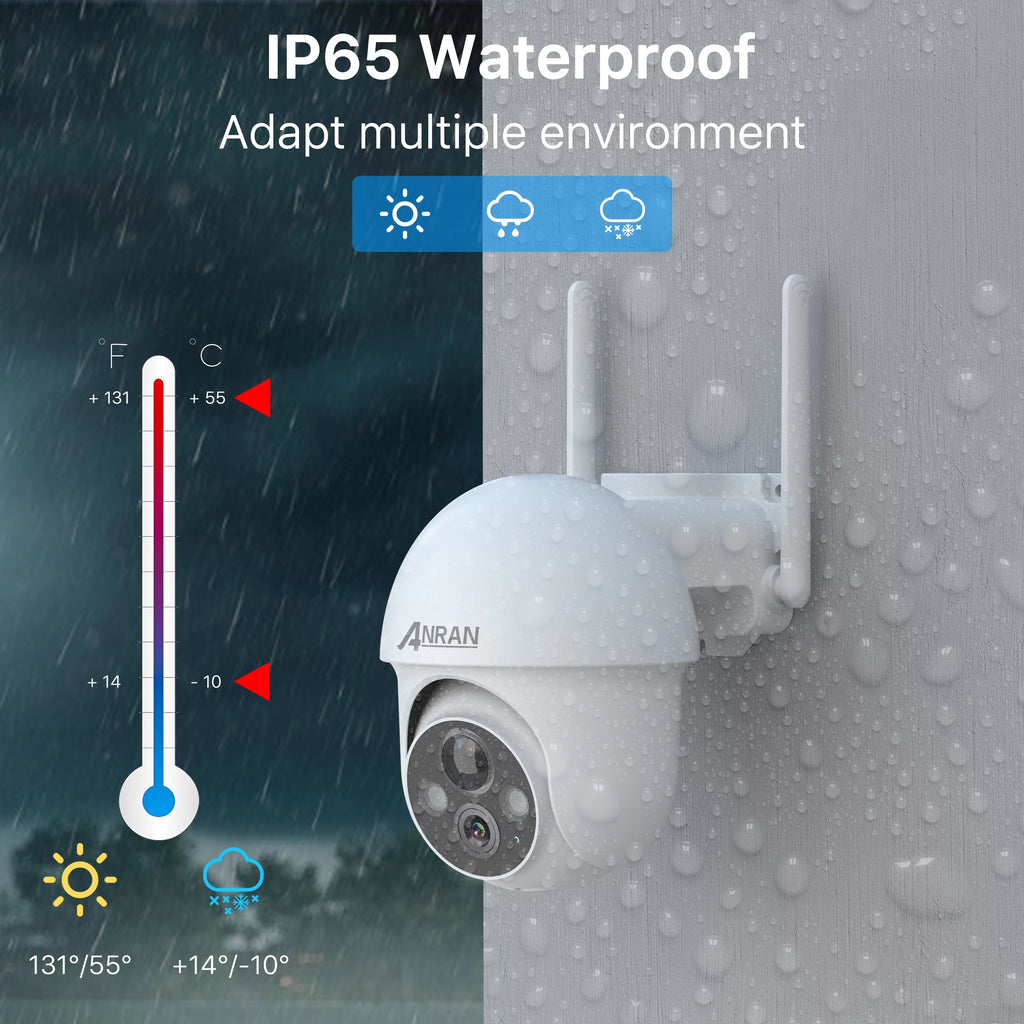 2K Solar Security Camera with Spotlight, 360° View Wireless Outdoor Camera, Waterproof PIR Detection, Rechargeable Battery Powered Home Surveillance Camera with Color Night Vision 2-Way Audio M136