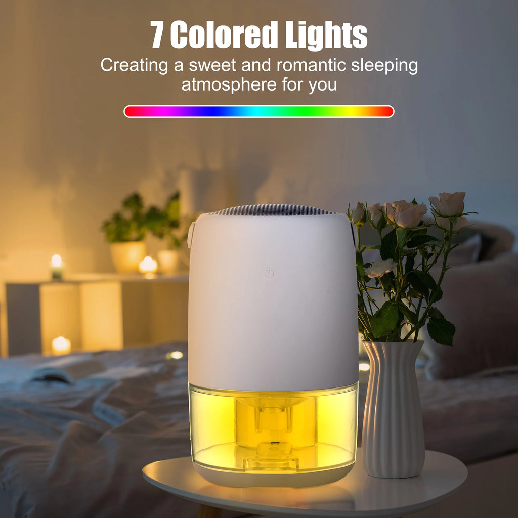 1100ml Ultra Quiet Small Dehumidifier with LED Light D335