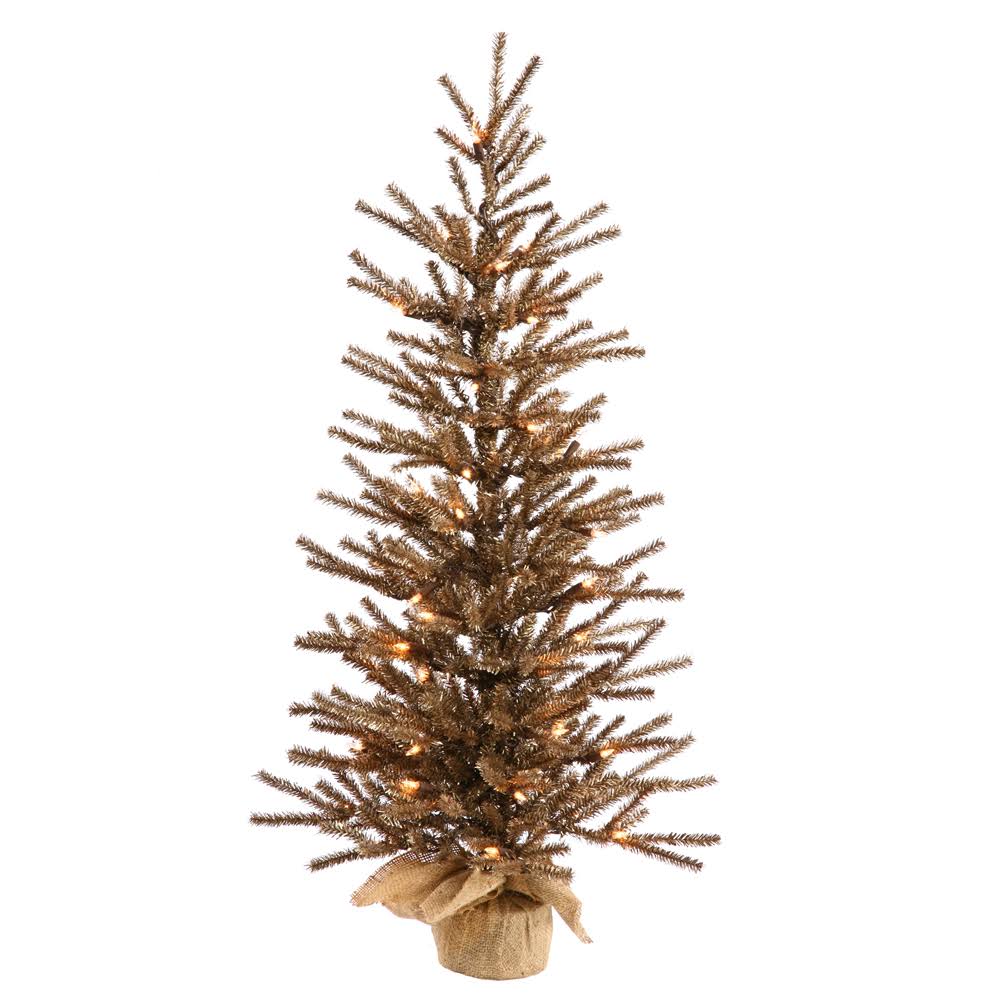 36x22 Chocolate Artificial Christmas Tree with 50 Warm White LED Lights A730045