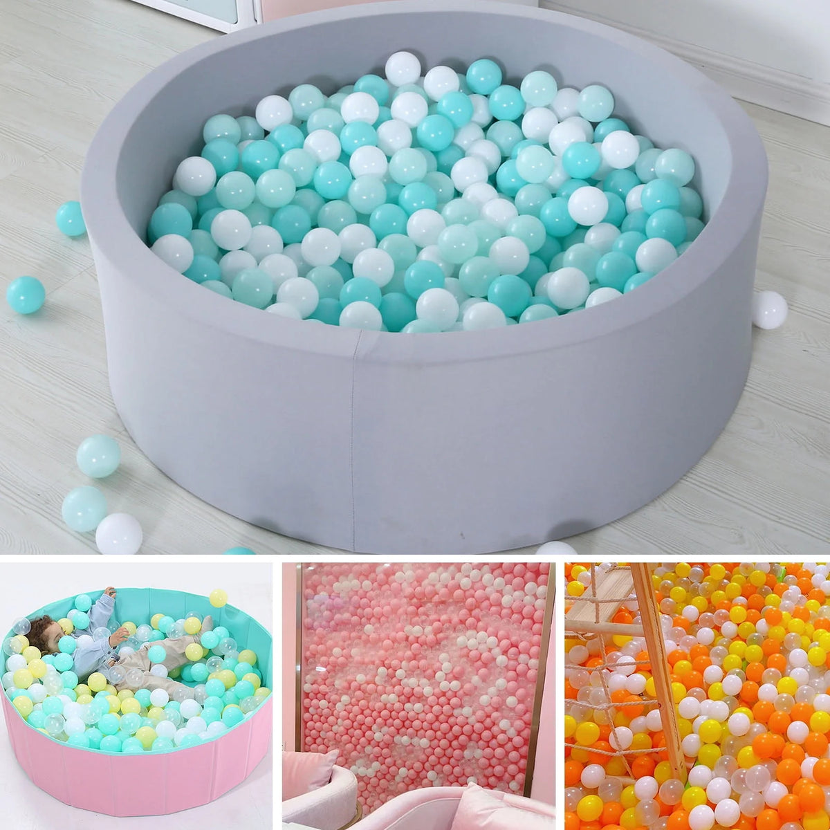 100 Ball Pit Balls Crush Proof Plastic Toy Balls A88111