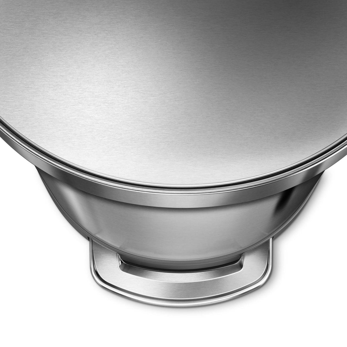 45L Semi-Round Step Trash Can Silver A28382