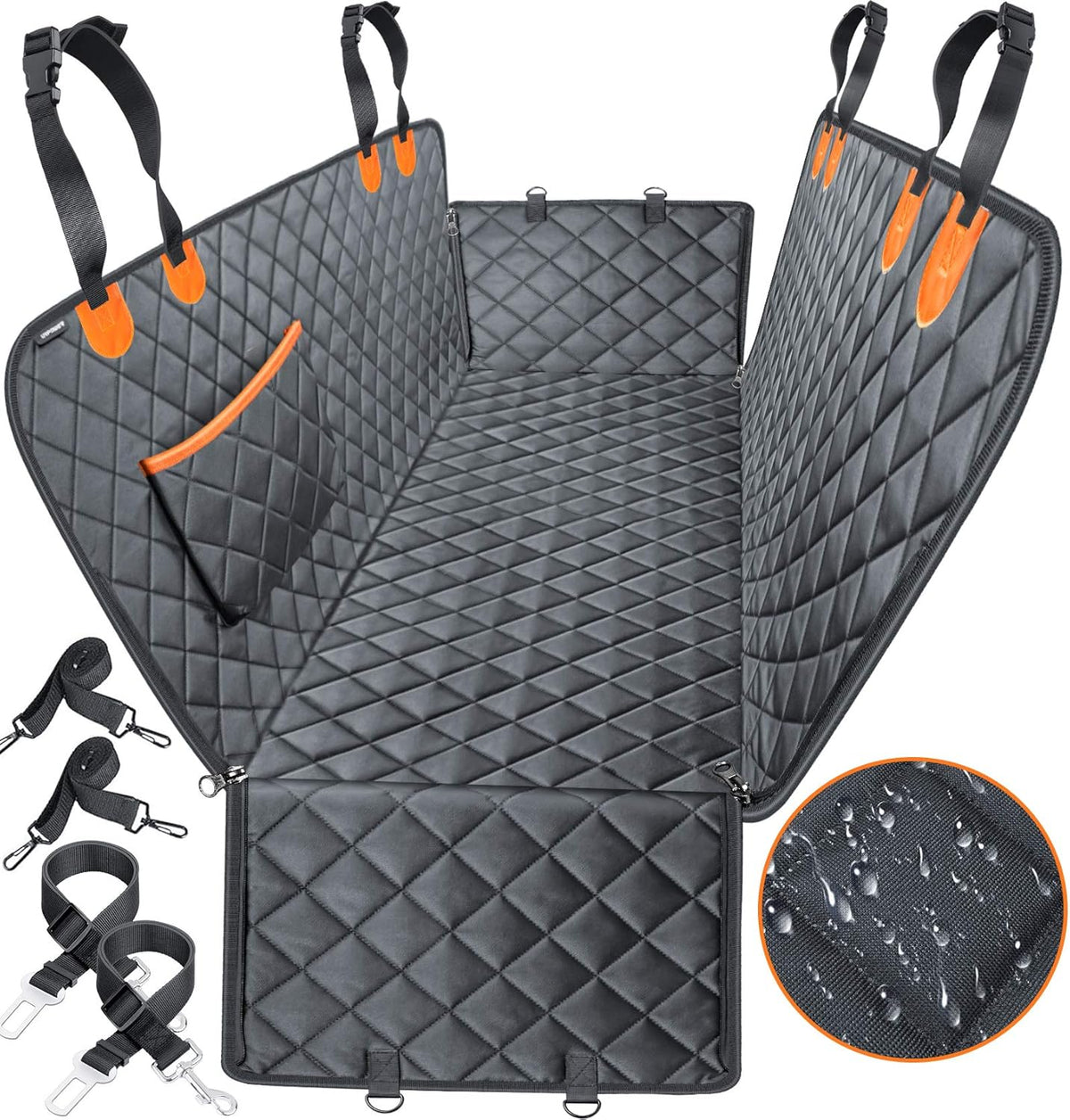 100% Waterproof 600D Heavy Duty Dog Car Seat Cover Pack of 2 A723