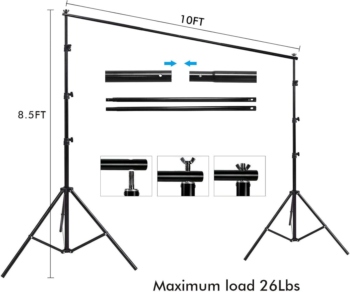 10 x 12ft Cotton Green Screen Backdrop with Stand and Carry Bag R67097