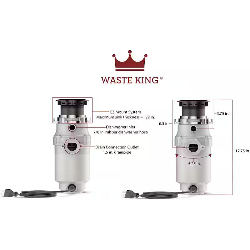 1/2 HP Continuous Feed Garbage Disposal F95384