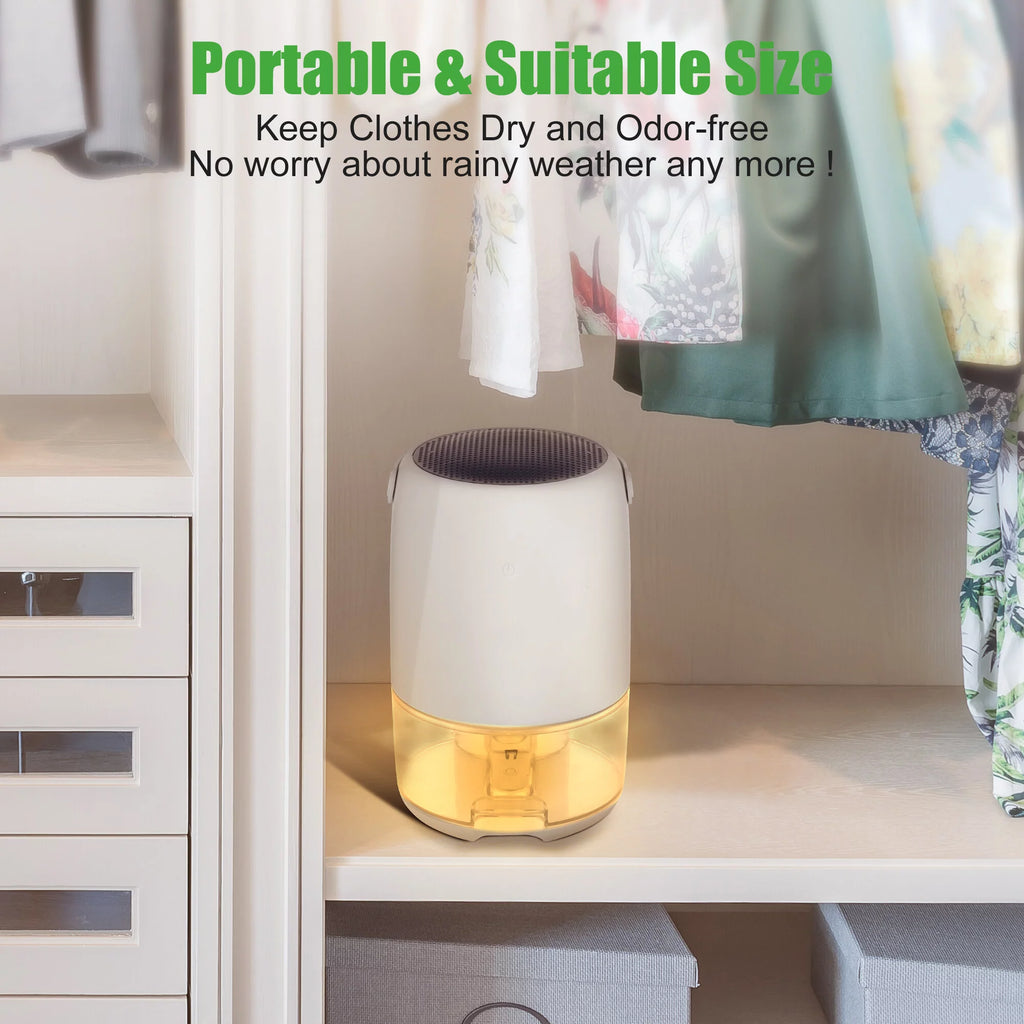1100ml Ultra Quiet Small Dehumidifier with LED Light D335