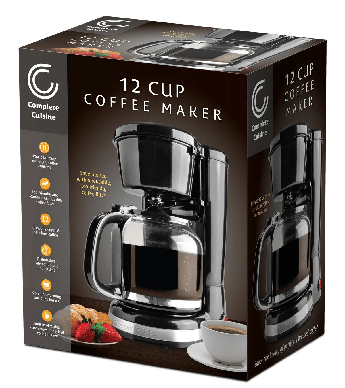 12 Cup Coffee Maker with Reusable Filter Y970