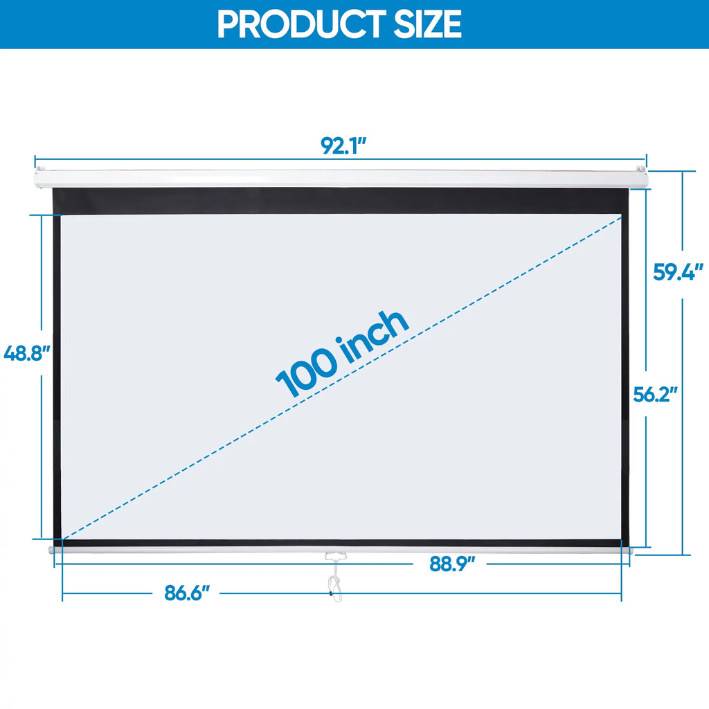 100 Diagonal 16:9 Projector Screen J856436