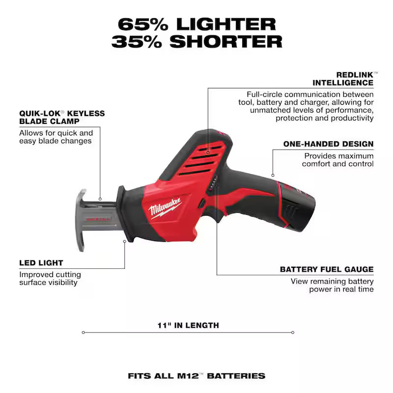 12V Cordless Reciprocating Saw Kit with Battery, Charger and Tool Bag B322941