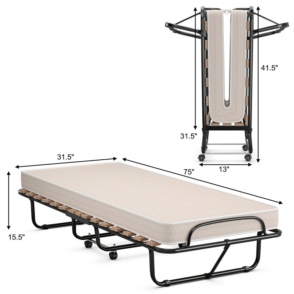 Folding Bed with Memory Foam Mattress Q326589