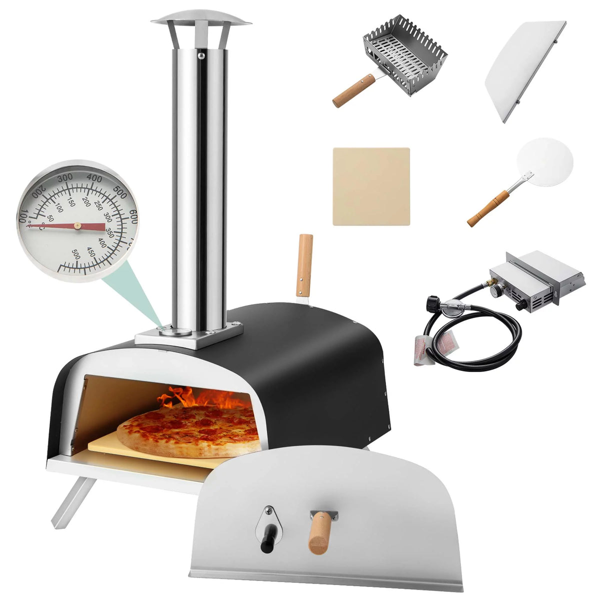 12 Multi-Fuel Propane & Wood Fired Pizza Oven A582156