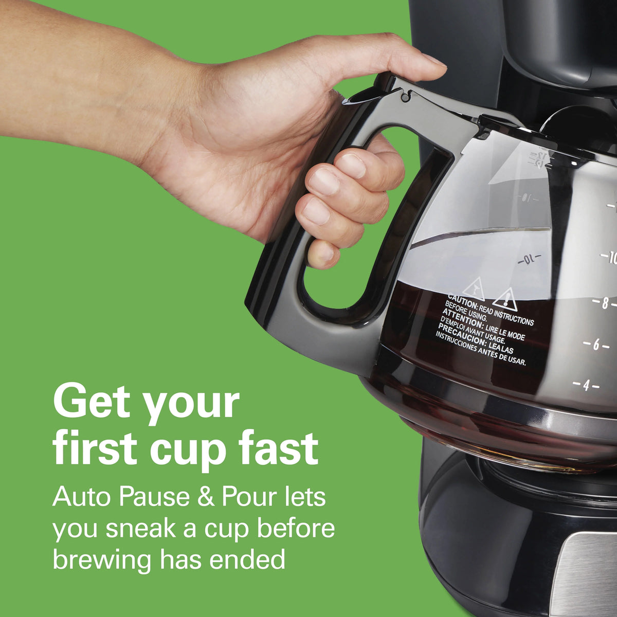 12 Cup Coffee Maker, 96 fl oz, Stainless Steel V211019